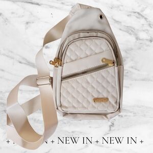 Quilted Crossbody Bag in French Vanilla